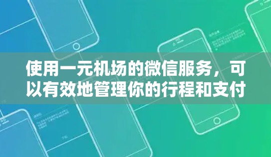 使用一元机场的微信服务,可以有效地管理你的行程和支付信息。以下是详细的步骤指南