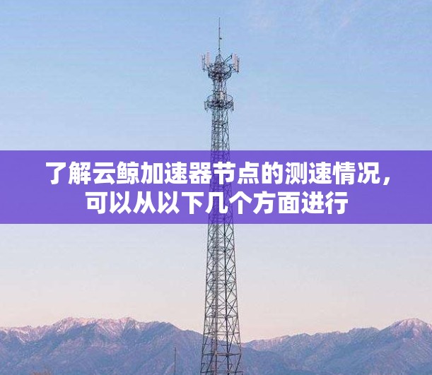 了解云鲸加速器节点的测速情况,可以从以下几个方面进行 了解云鲸加速器节点的测速情况,可以从以下几个方面进行