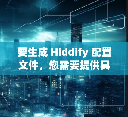 要生成 Hiddify 配置文件，您需要提供具体的使用场景和配置需求。请提供更多细节，以便我能够帮助您生成合适的配置文件