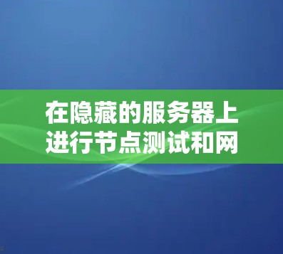 在隐藏的服务器上进行节点测试和网络线路测试，可以通过以下步骤进行