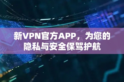 新VPN官方APP，为您的隐私与安全保驾护航